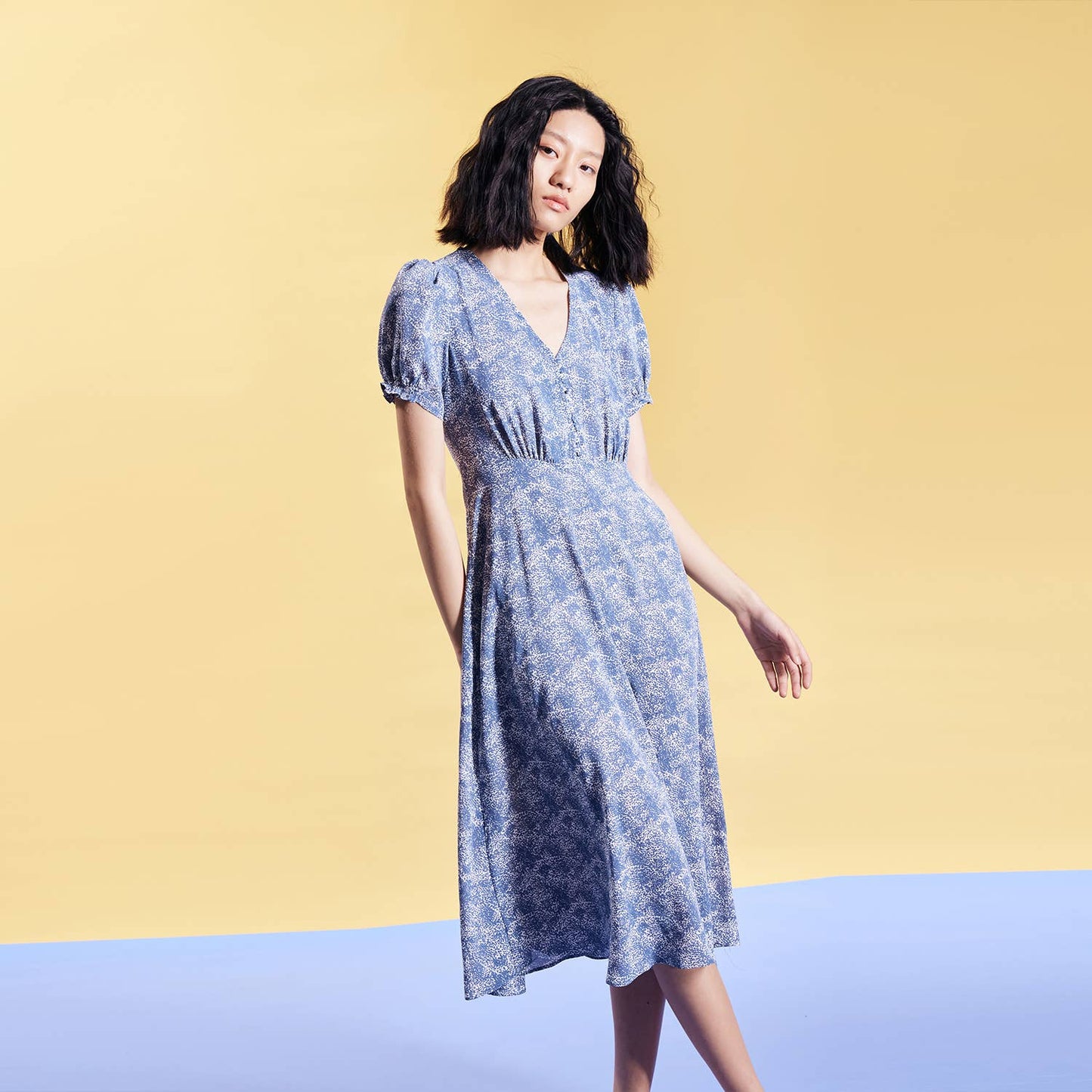 Smart Liberty print flared empire dress