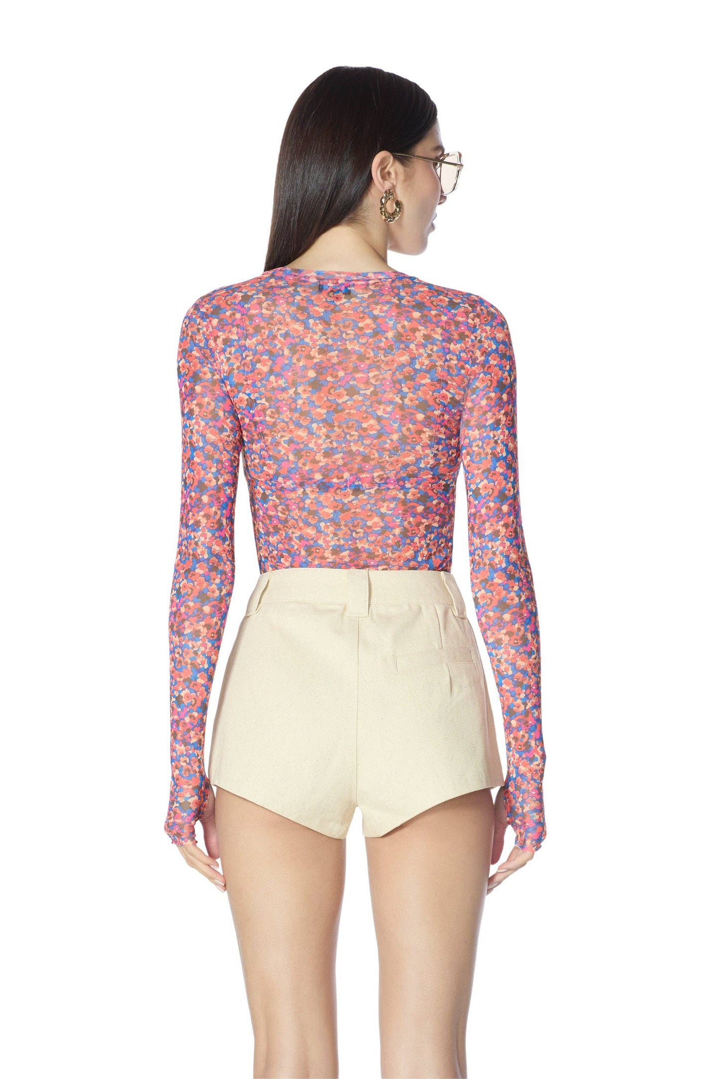 AFRM Kaylee Top - Cobalt Ditsy