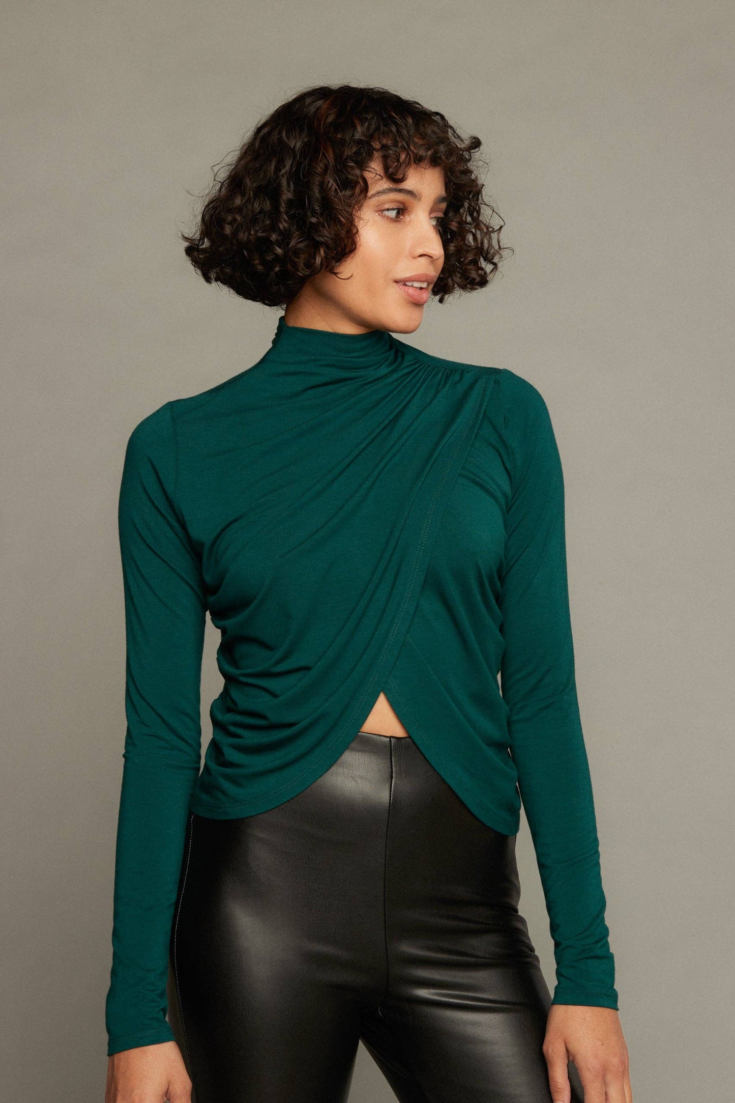 Sunday Melissa Draped Top - Emerald