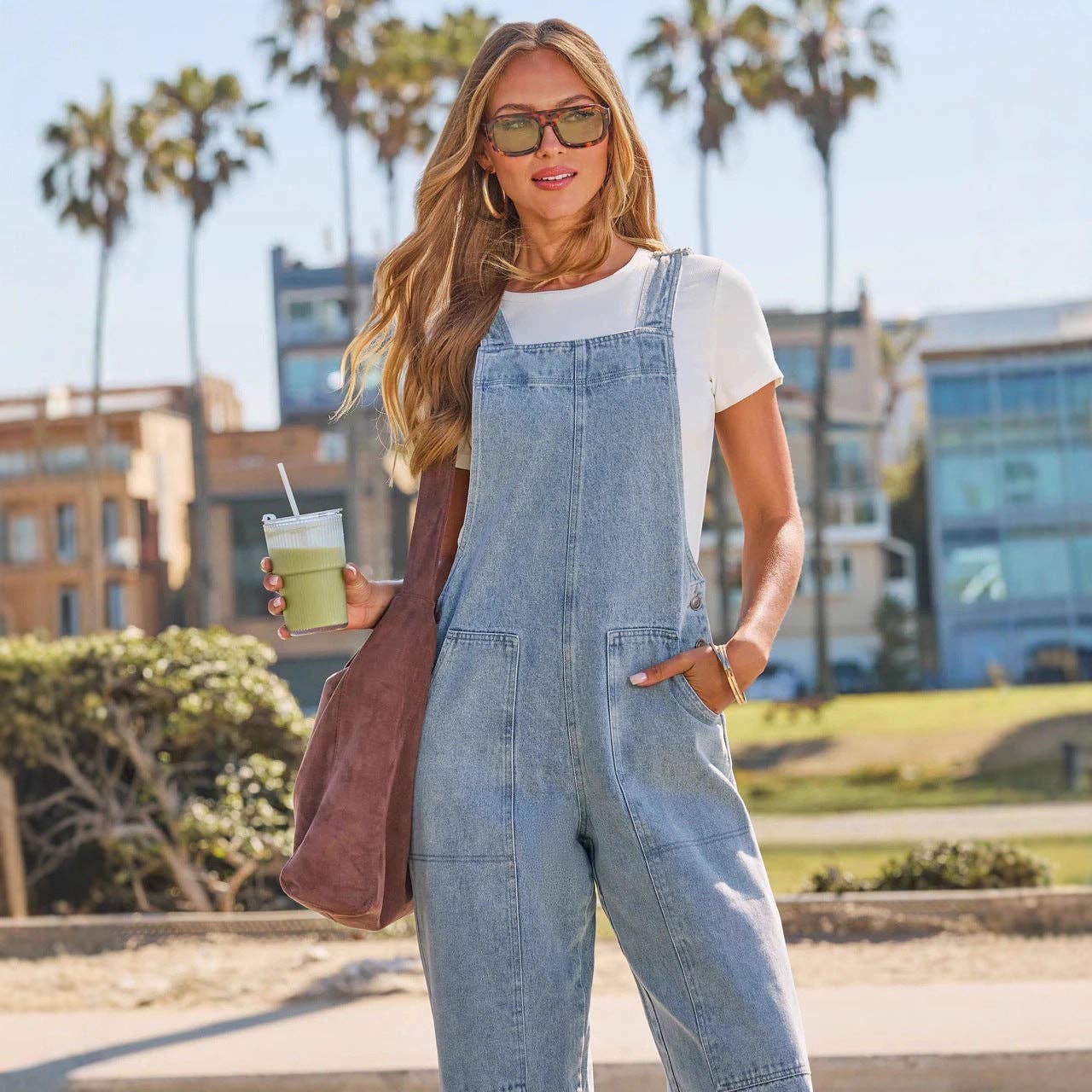 Trendy Casual Wide-Leg Denim Overalls for Women