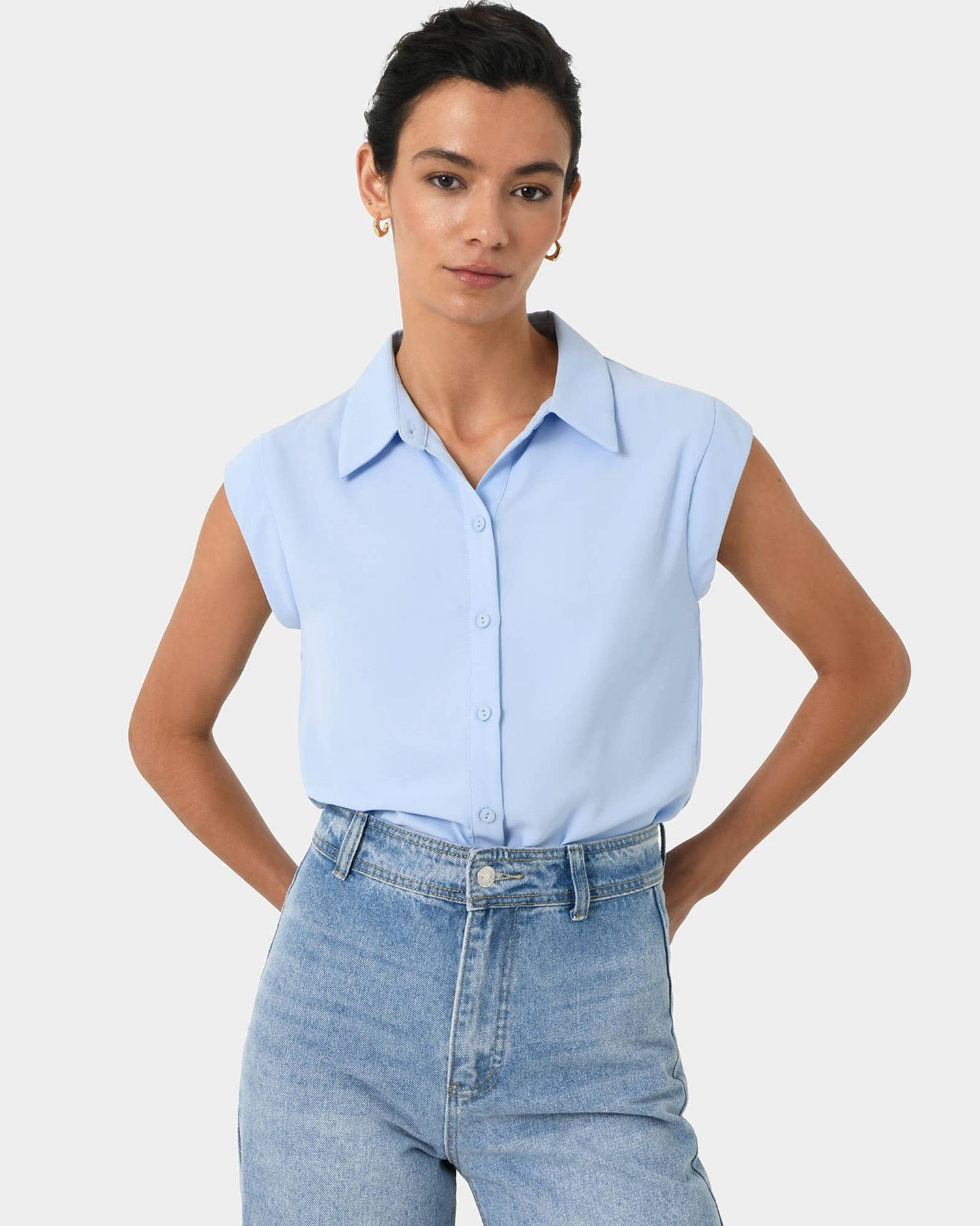 Forcast Women's Katerina Cap Sleeve Shirt