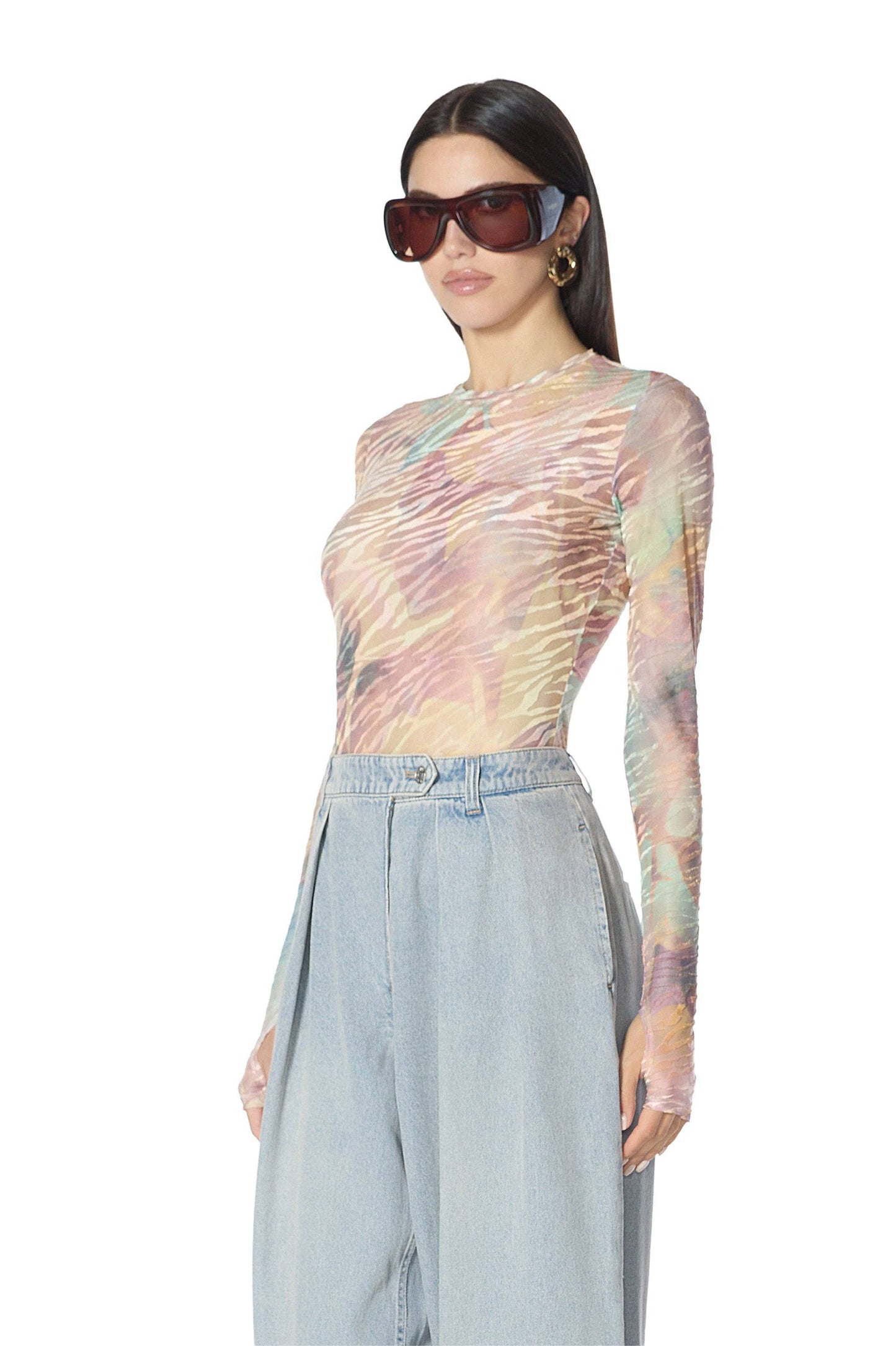 AFRM Kaylee Velvet Top - Feminine Palm