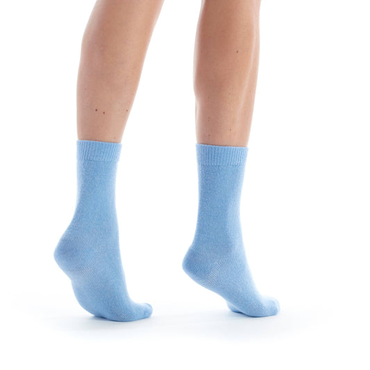 Blue Cashmere Wool Plain Sock