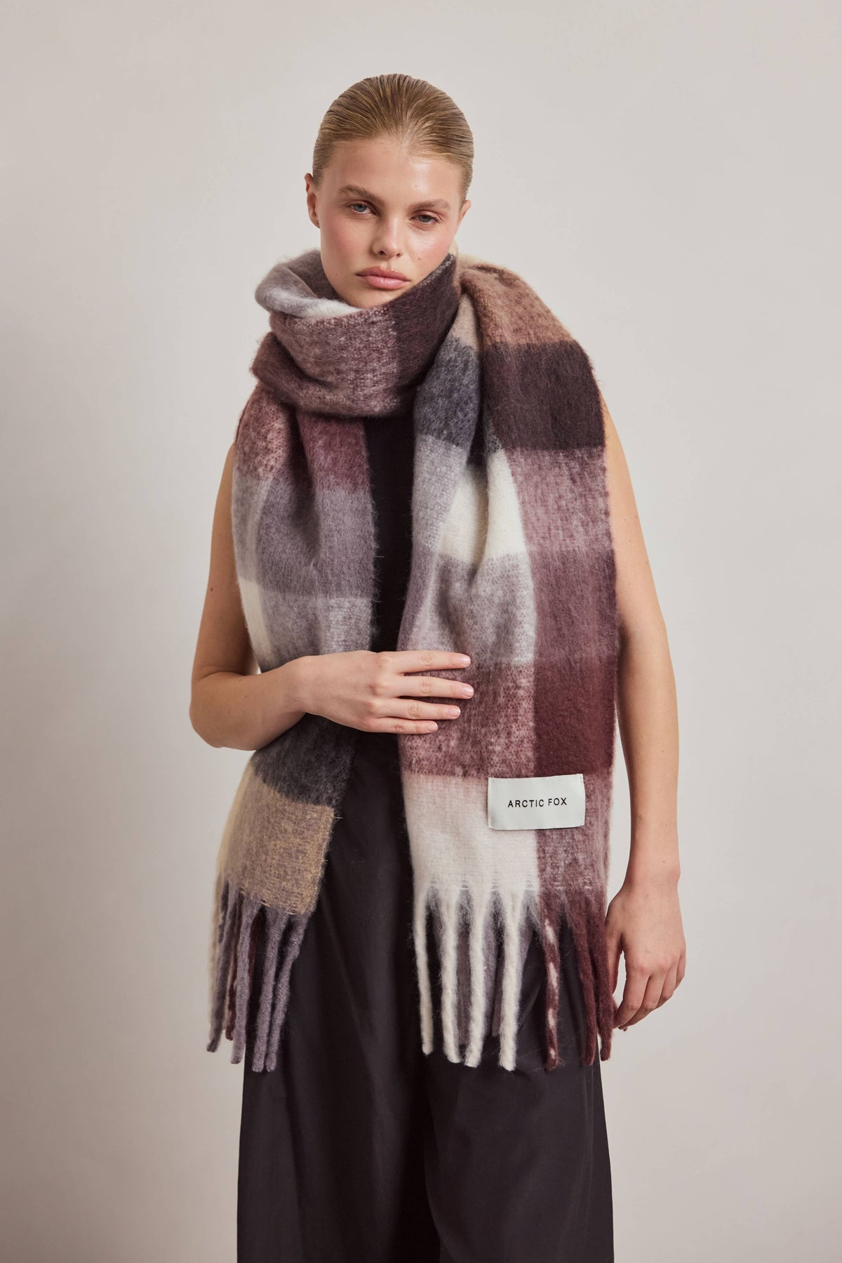 Arctic Fox The Reykjavik Scarf - 100% Recycled - Dark Berry - FW26