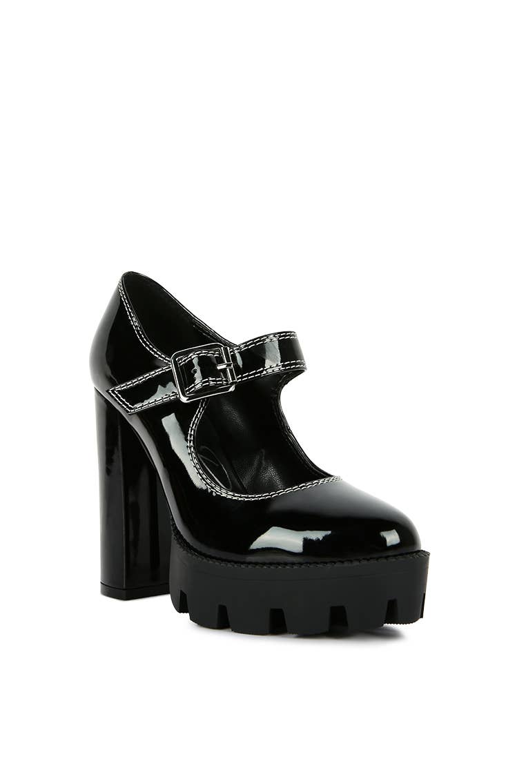 Rag MILLENIAL BUG Patent High Heeled Mary Jane Shoes