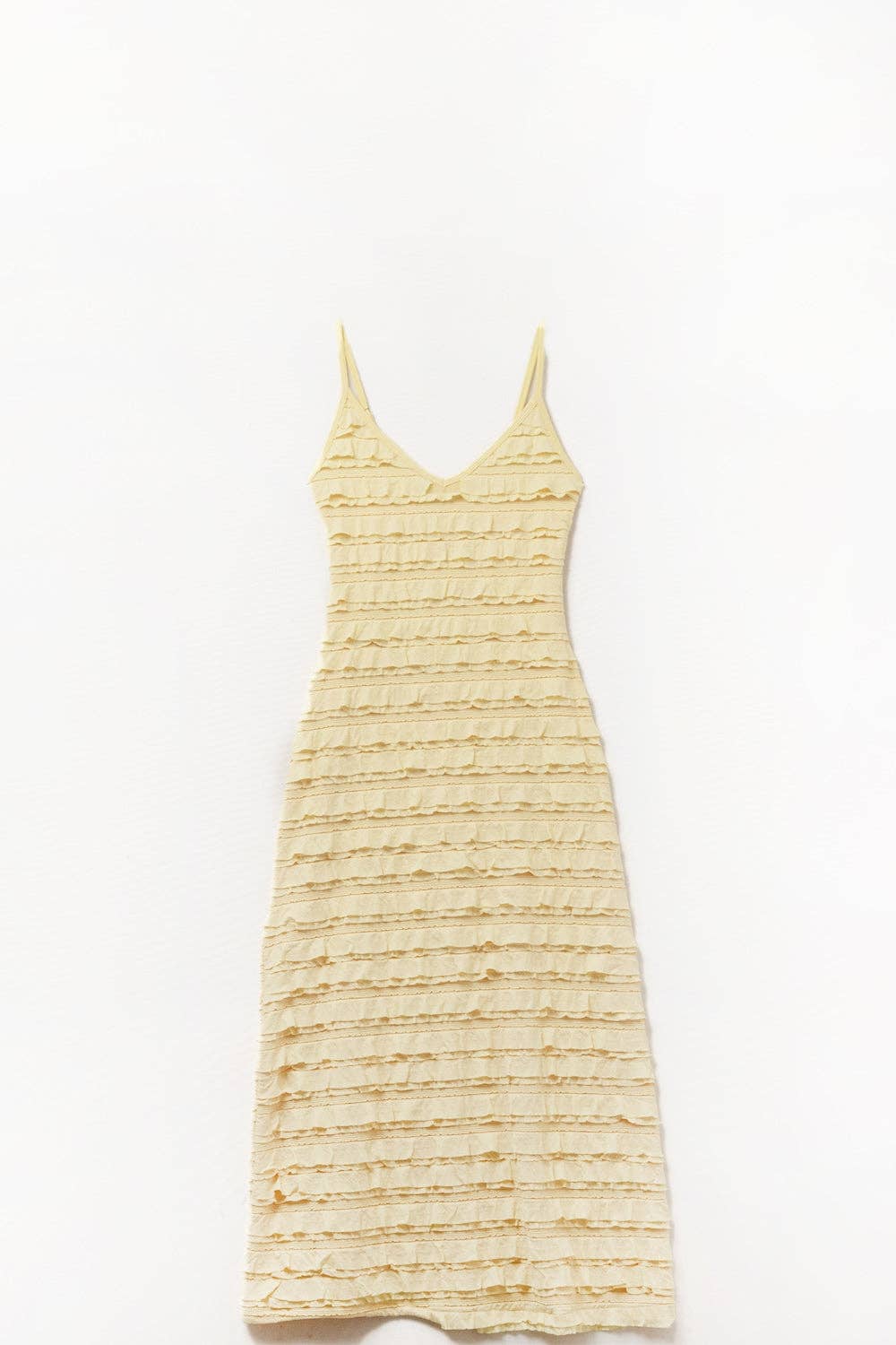 q2 Ruffled maxi dress in yellow with straps