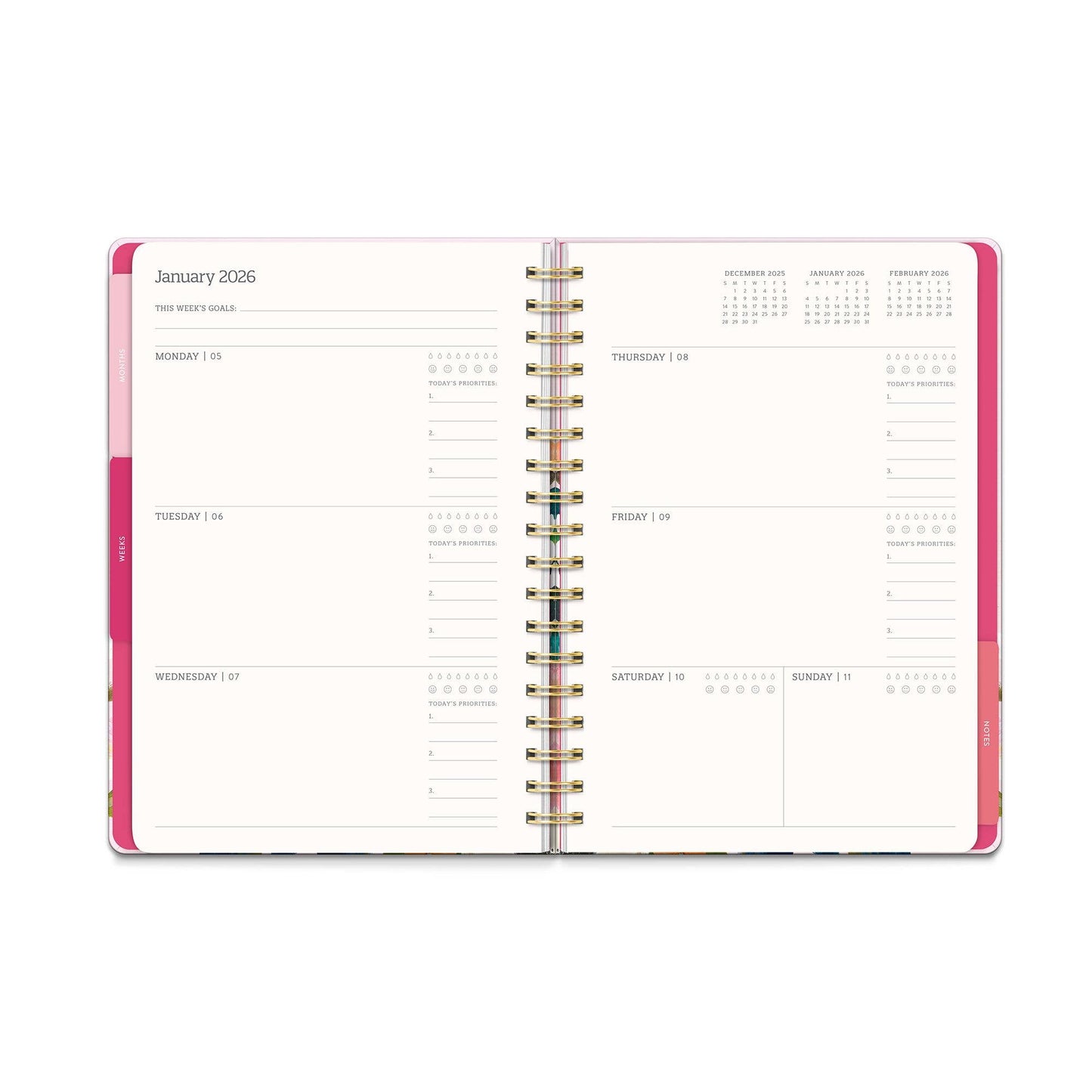 Studio Oh 2026 Bella Flora Tri-Tab Planner