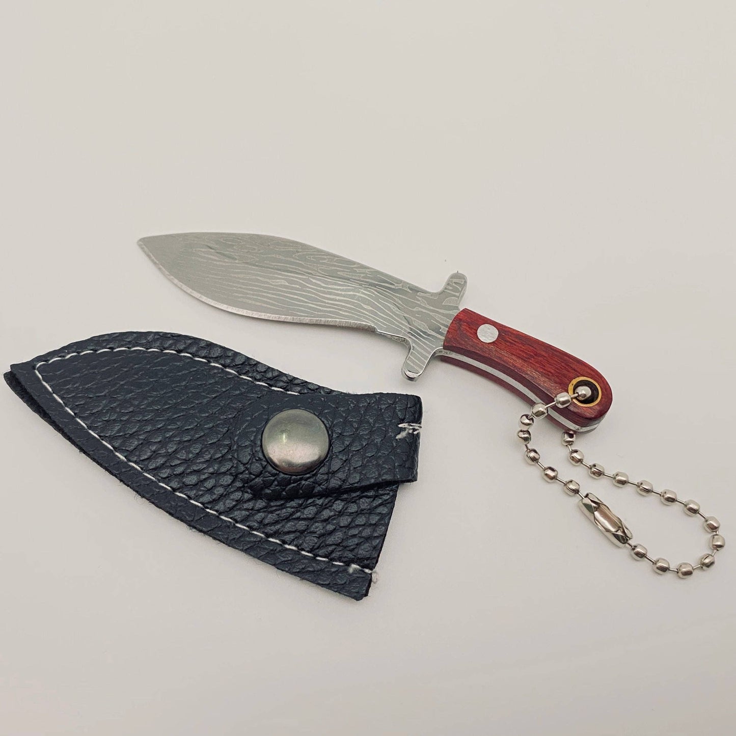 Damascus Pattern Mini Knife Kechain Gift