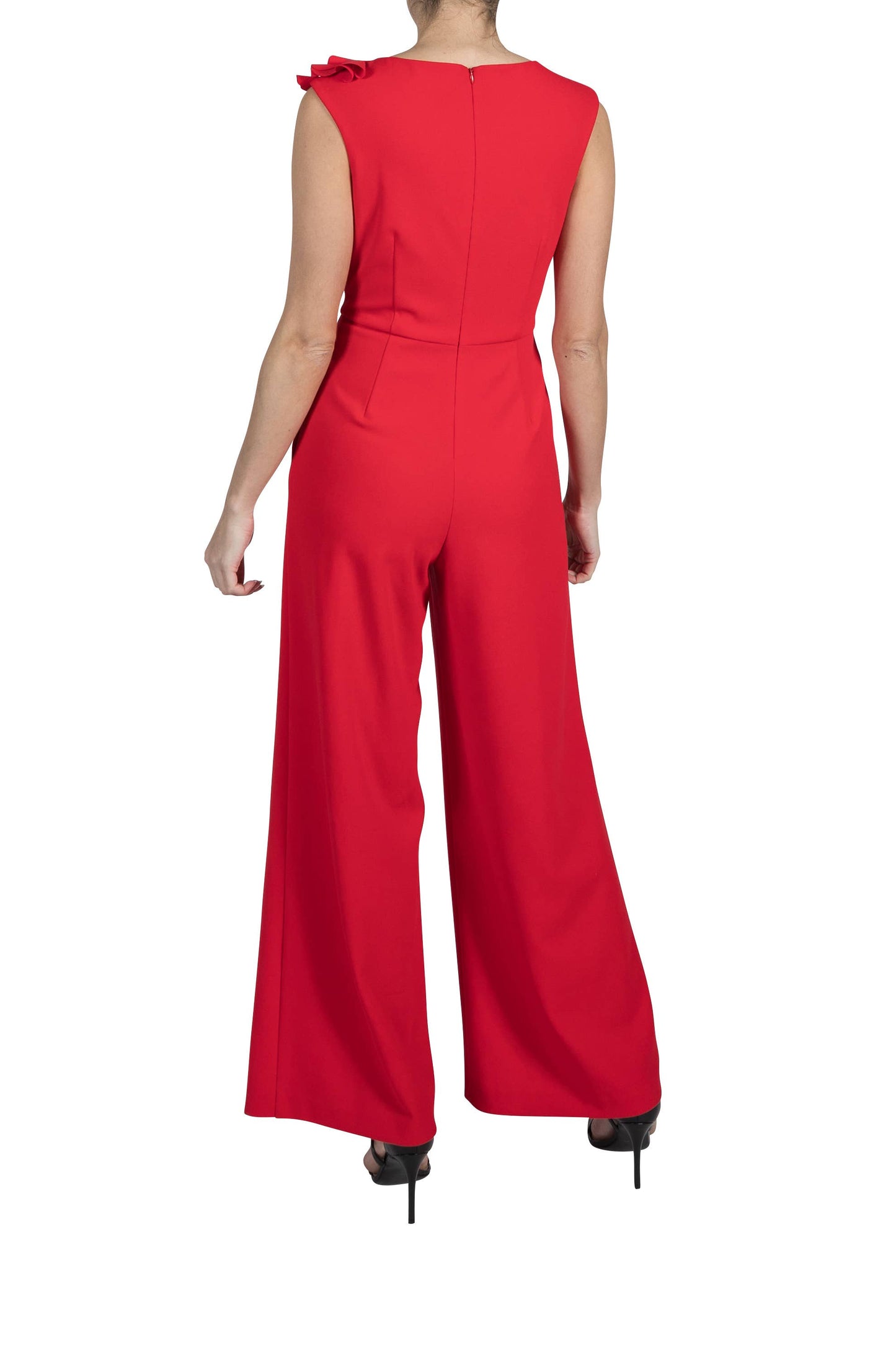 BOAT NECK JUMPSUIT WITH SHOULDER DETAIL
