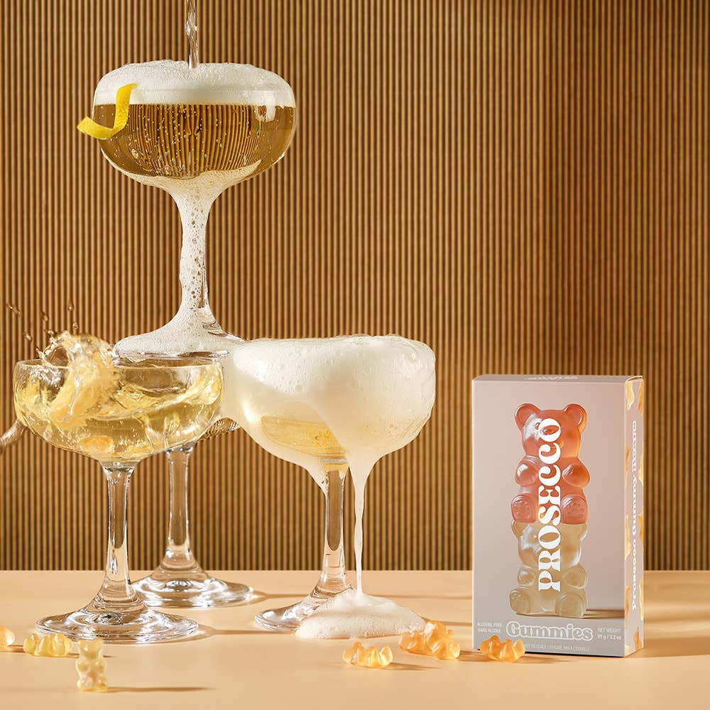 Vesper Bites Prosecco Bear Gummies, Chewy Candies, Alcohol-Free