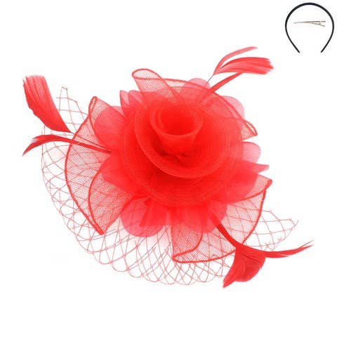 Sophia Rose Mesh Feather Fascinator