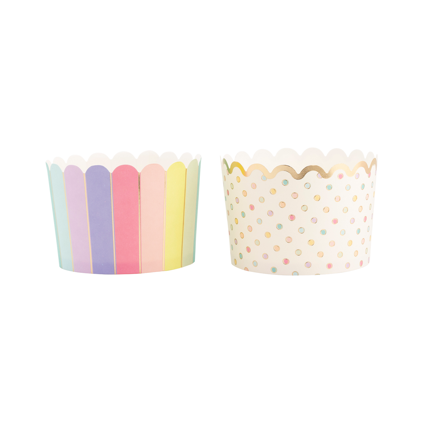 JUMBO Food Cups Gold Foil Dots and Stripes (40ct)