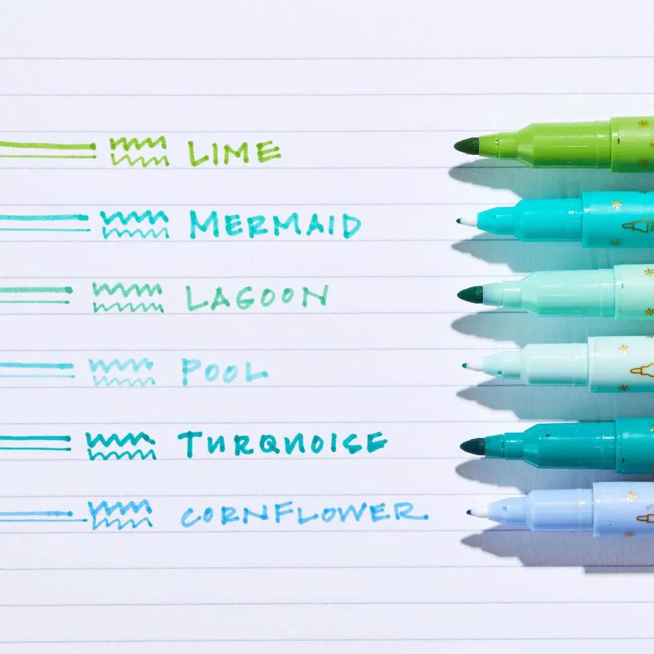 Erin Condren Classic Dual-Tip Markers 6-pack - Meadow