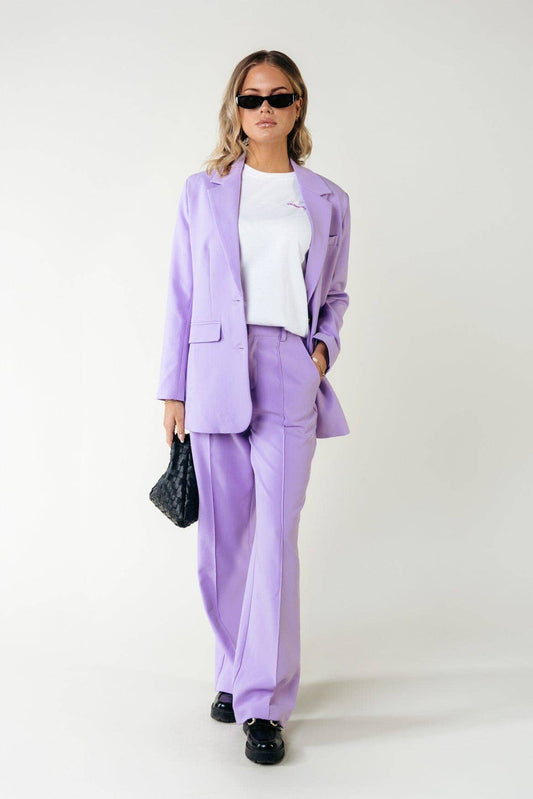 Colourful Rus Straight Pants | Light lilac
