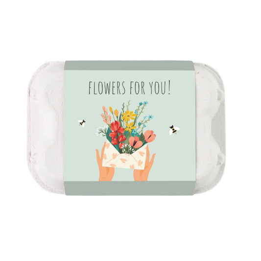 Buzzy Flowers For You Egg Carton | Wildflower Seed Balls | Gift