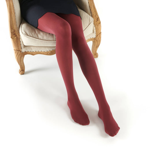 50 Denier Burgundy Opaque Tights