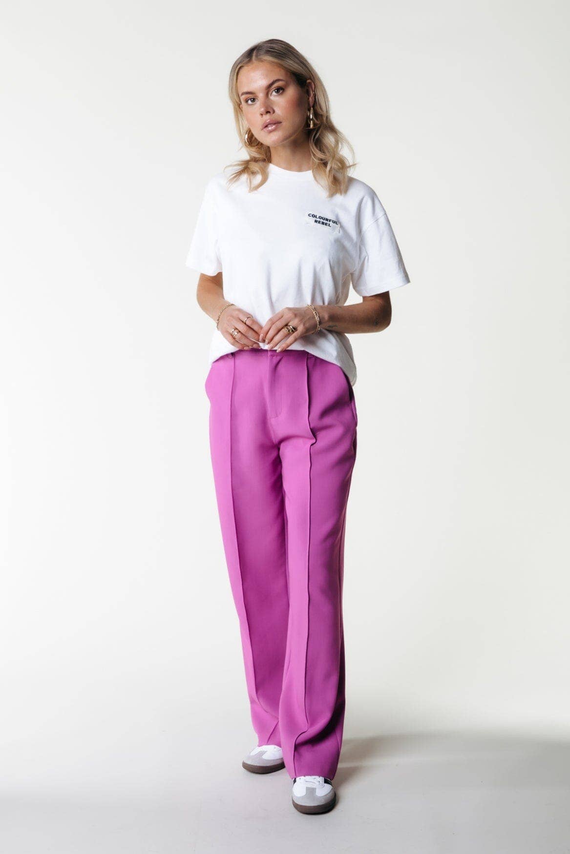 Colourful Rus Straight Pants | Violet Pink