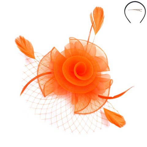 Sophia Rose Mesh Feather Fascinator