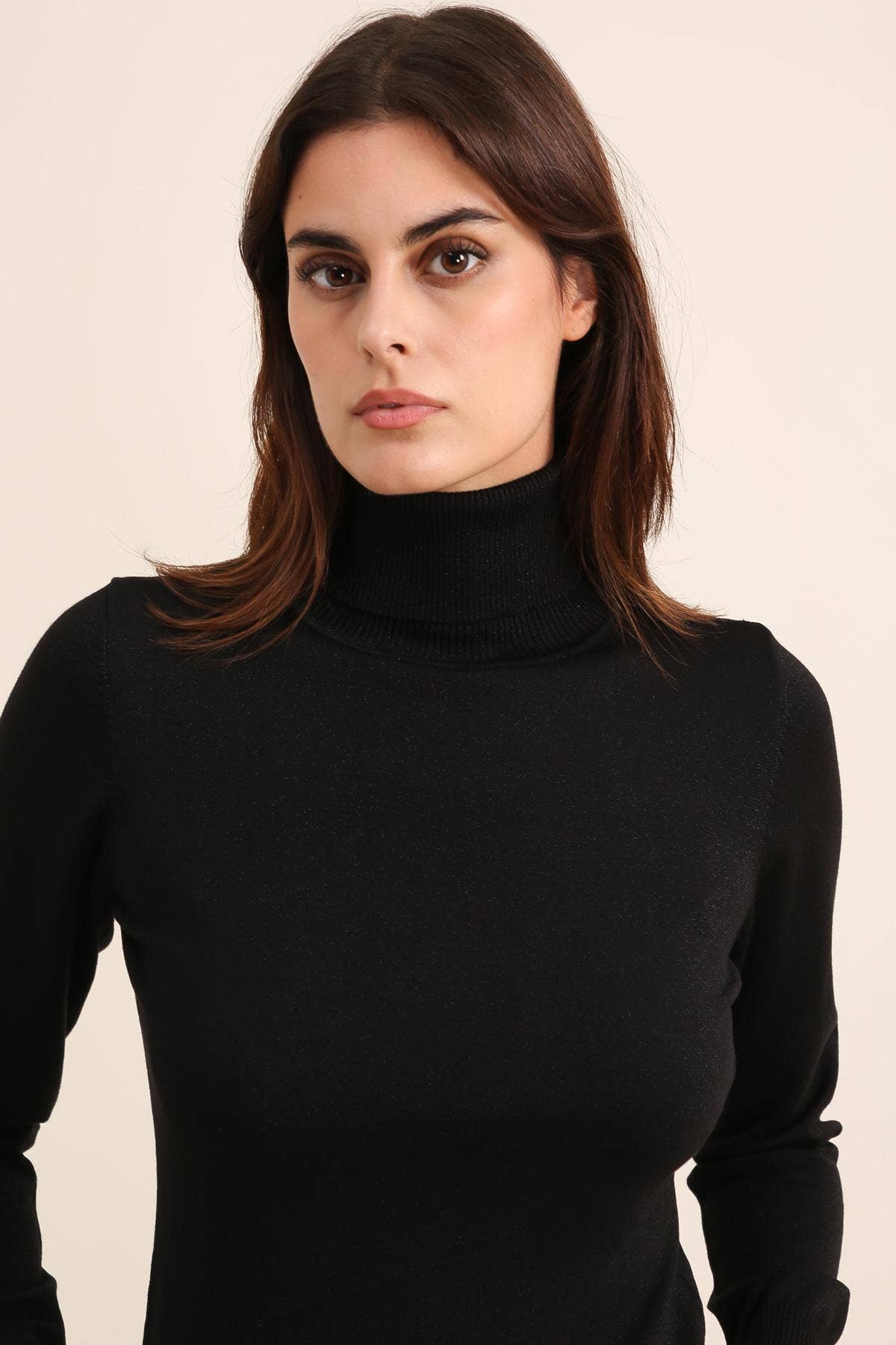 Choklate Turtleneck sweater in tencel and lurex knit