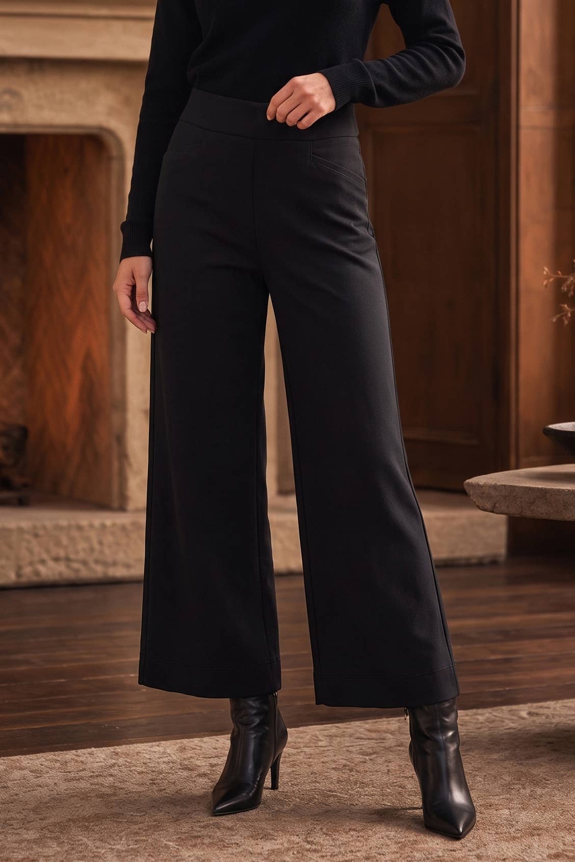 Dear Scarlett High Rise Twill Wide-Leg Pants