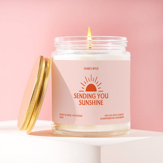 James Encouragement Gift Sending You Sunshine Candle Candle For Encouragement Positivity Gift F829