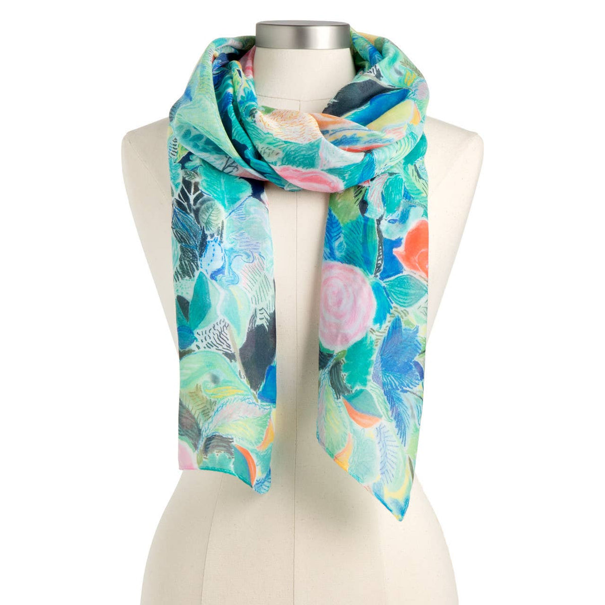 Demdaco ArtLifting Rectangle Scarf - Floral Black