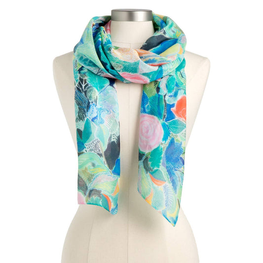 Demdaco ArtLifting Rectangle Scarf - Floral Black