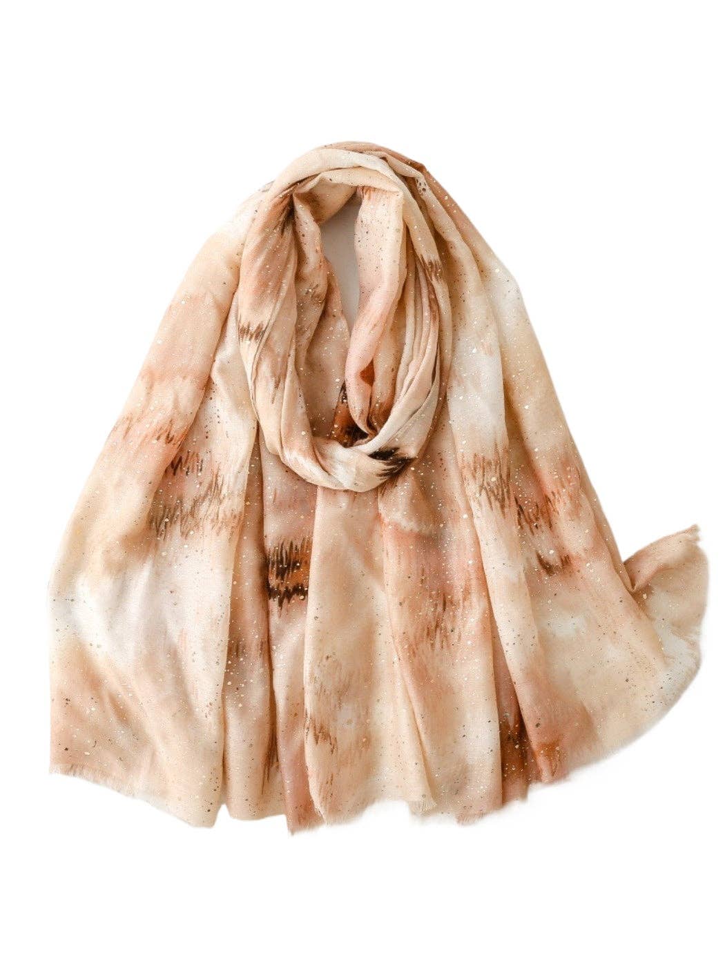 Scarvii - Gold Foil Gradient Scarf with Cloud Print