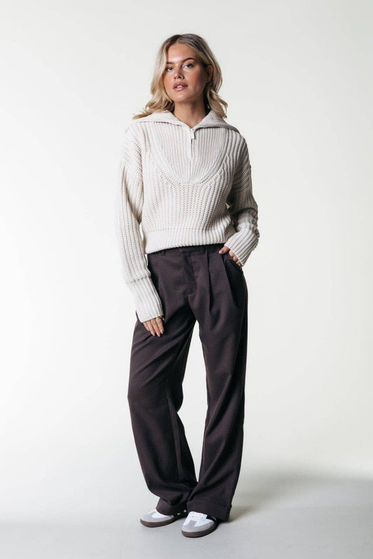Colourful Rus Straight Pants | Dark brown