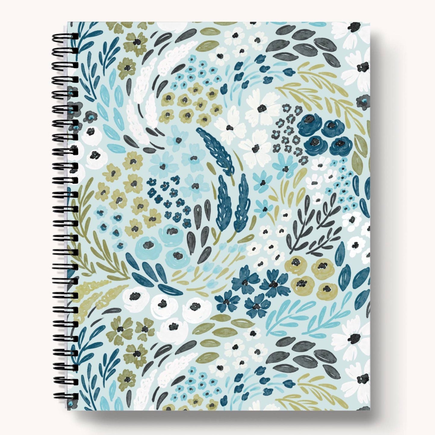 Elyse Waterfall Floral Spiral Lined Notebook 8.5x11in.