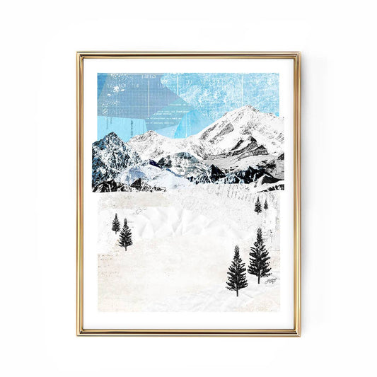 Mountain Landscape Collage - Art Print