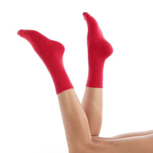 Raspberry Wool Cashmere Plain Sock