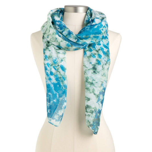 Demdaco ArtLifting Rectangle Scarf - White Flowers