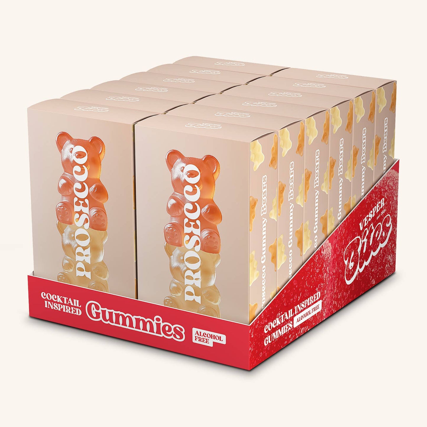 Vesper Bites Prosecco Bear Gummies, Chewy Candies, Alcohol-Free