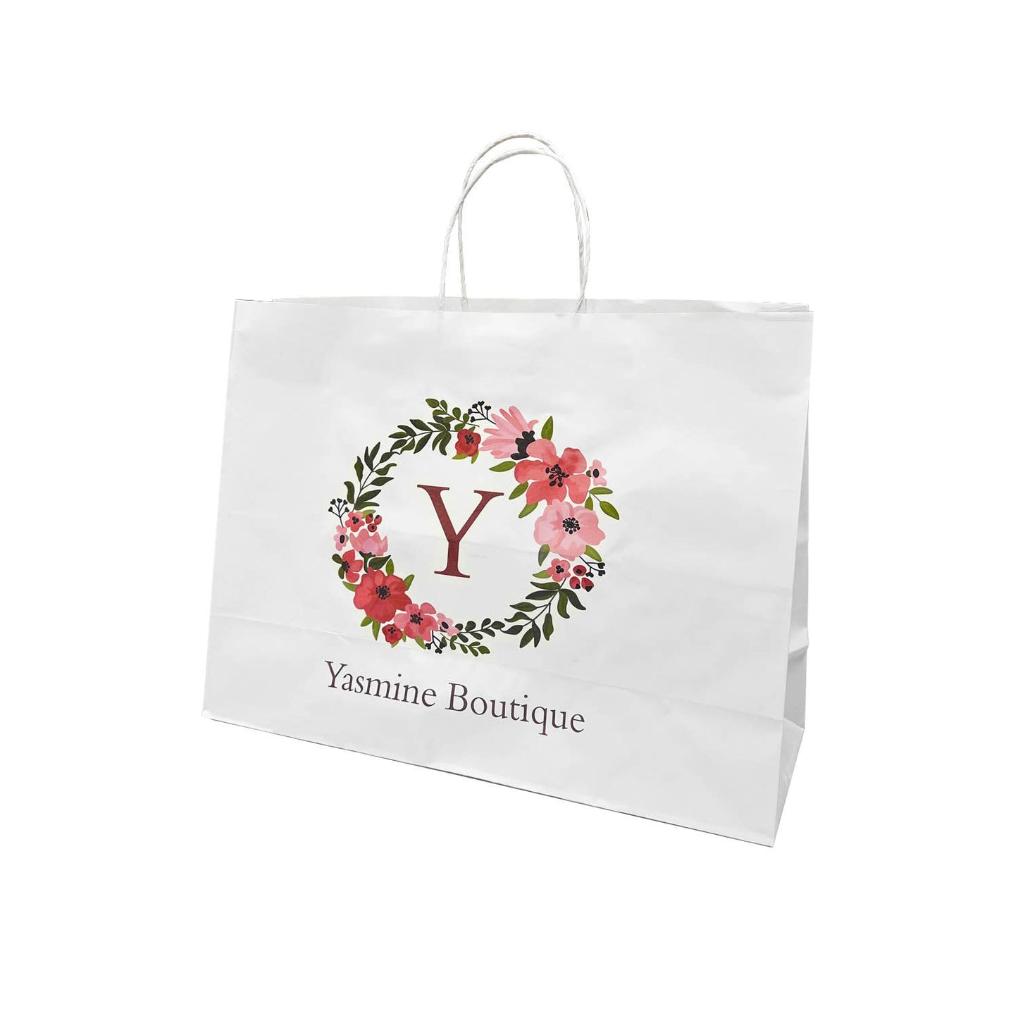 Custom Print Vogue 16x6x12 inches White Paper Bags