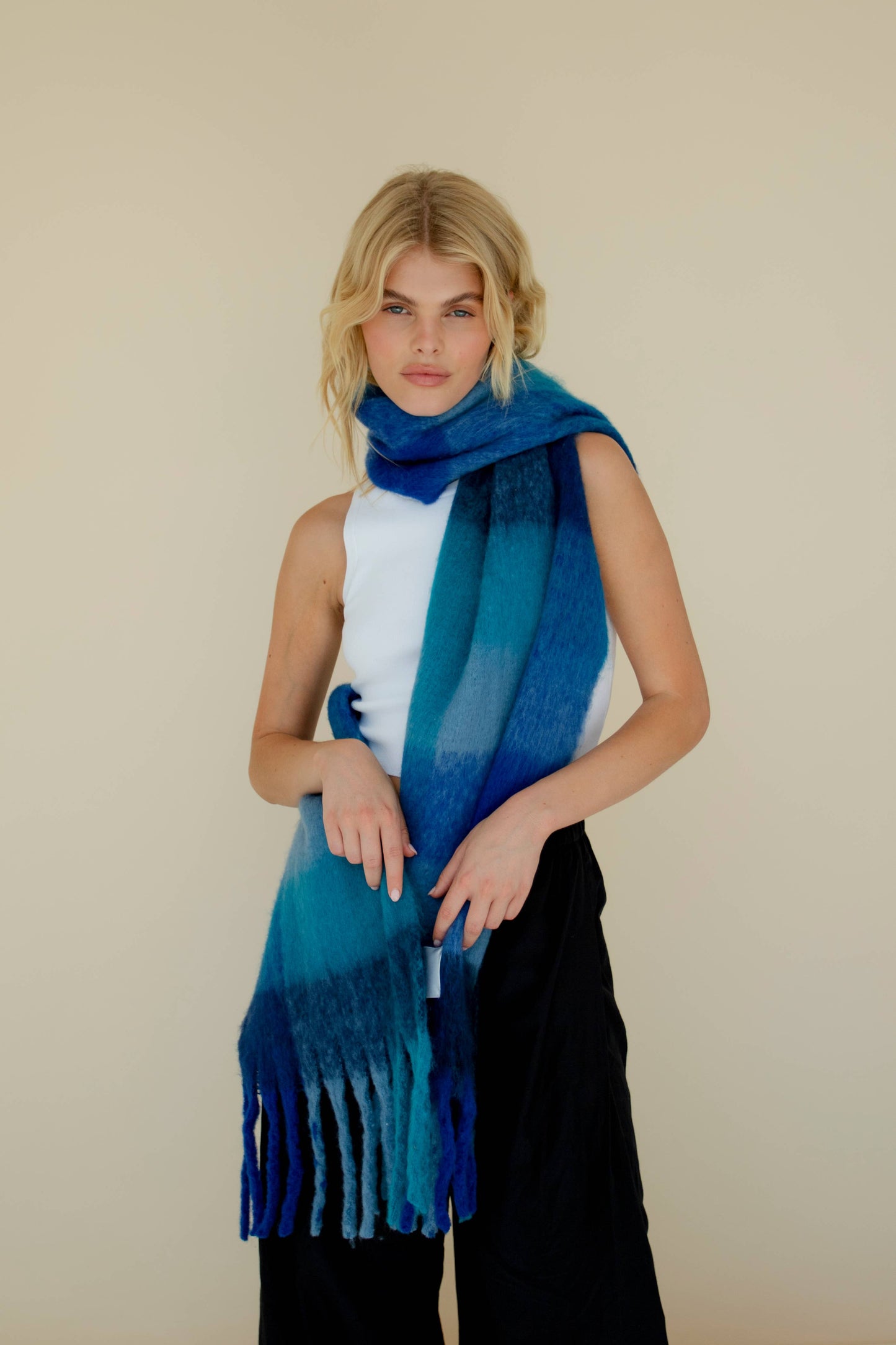 The Reykjavik Scarf - Blue Check - AW23