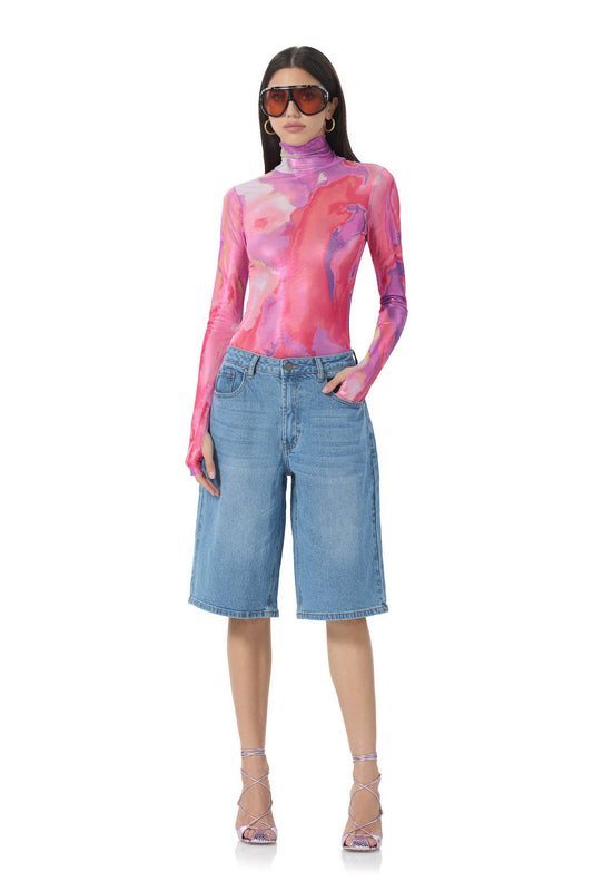 afrm Zadie Metallic Top - Painted Orchid
