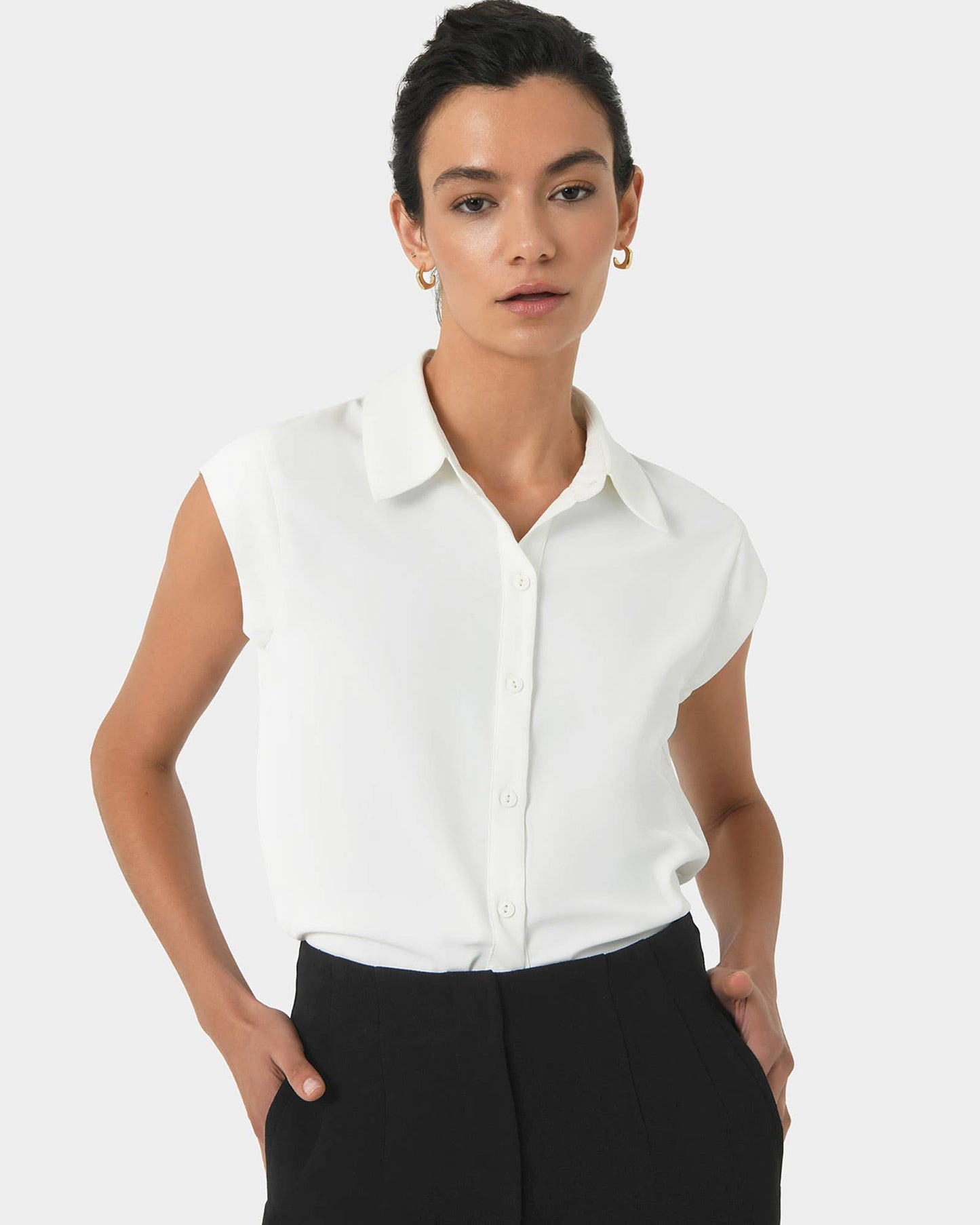 Forcast Women's Katerina Cap Sleeve Shirt