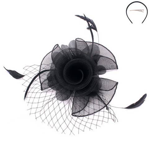 Sophia Rose Mesh Feather Fascinator