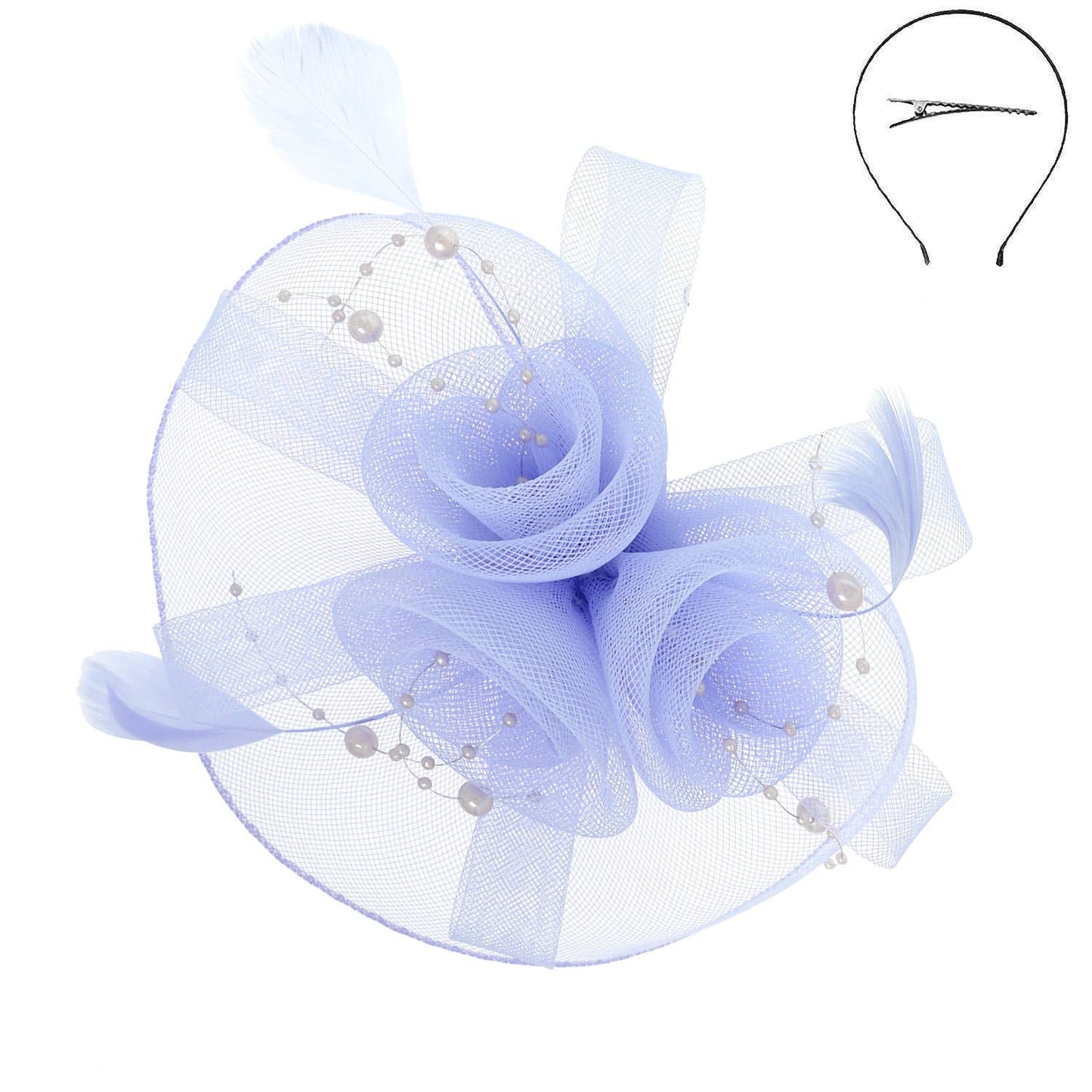 Sophia Fashion Fascinator with Feather Hair Clip