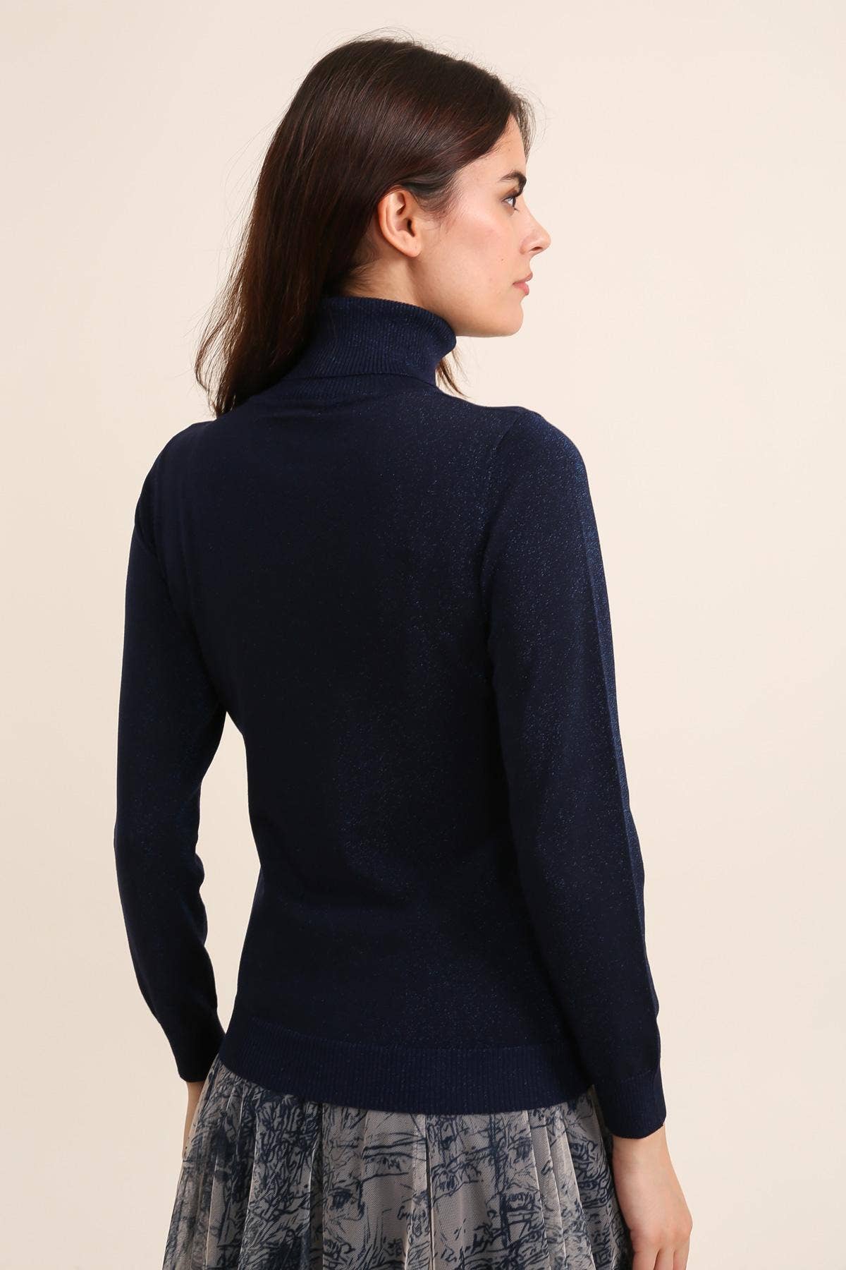 Choklate Turtleneck sweater in tencel and lurex knit