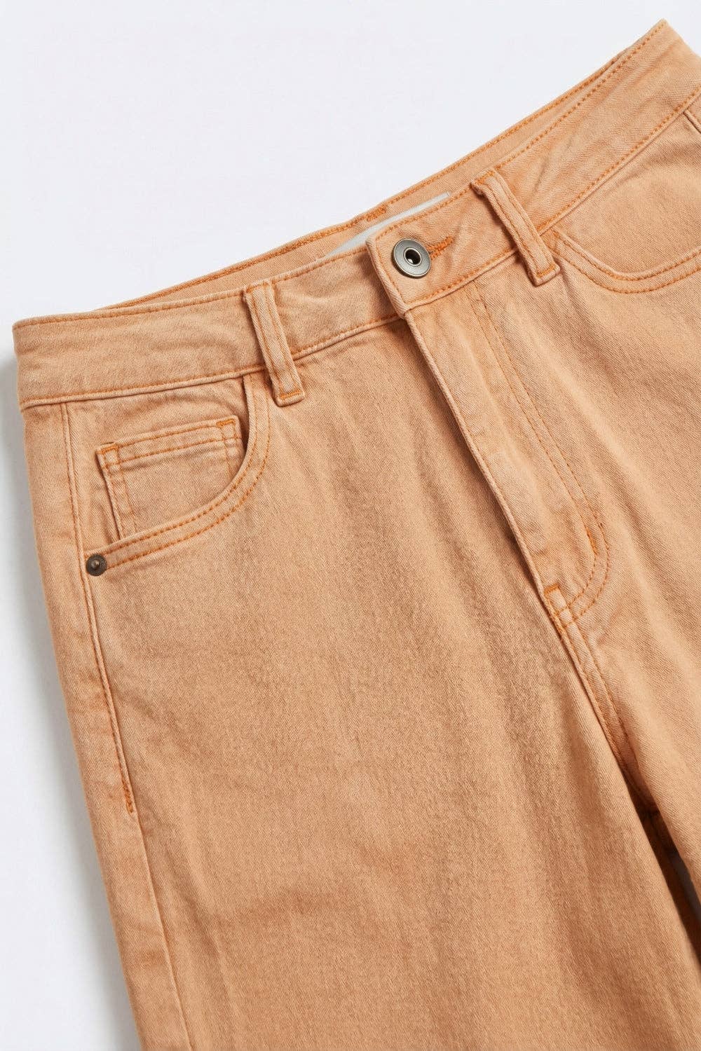 Q2 Orange Wide-Leg Pants with lightweight Twill