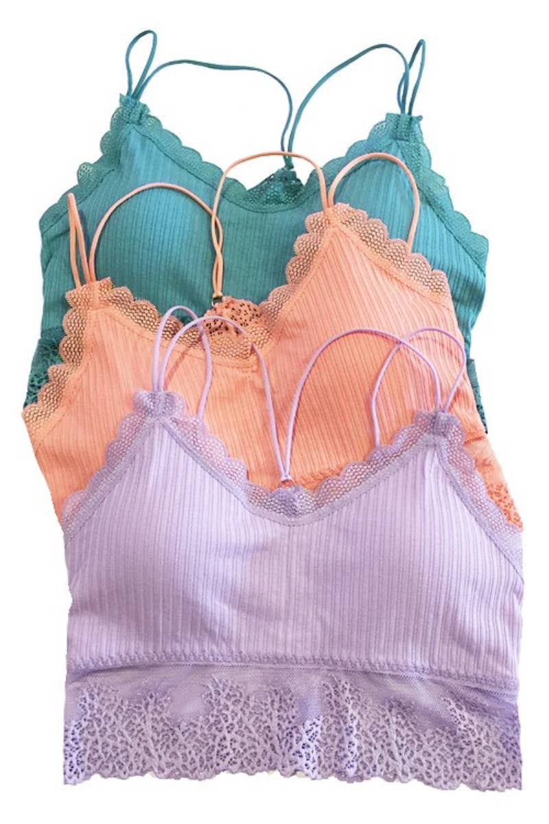 Anemone Ribbed Lace Bralette