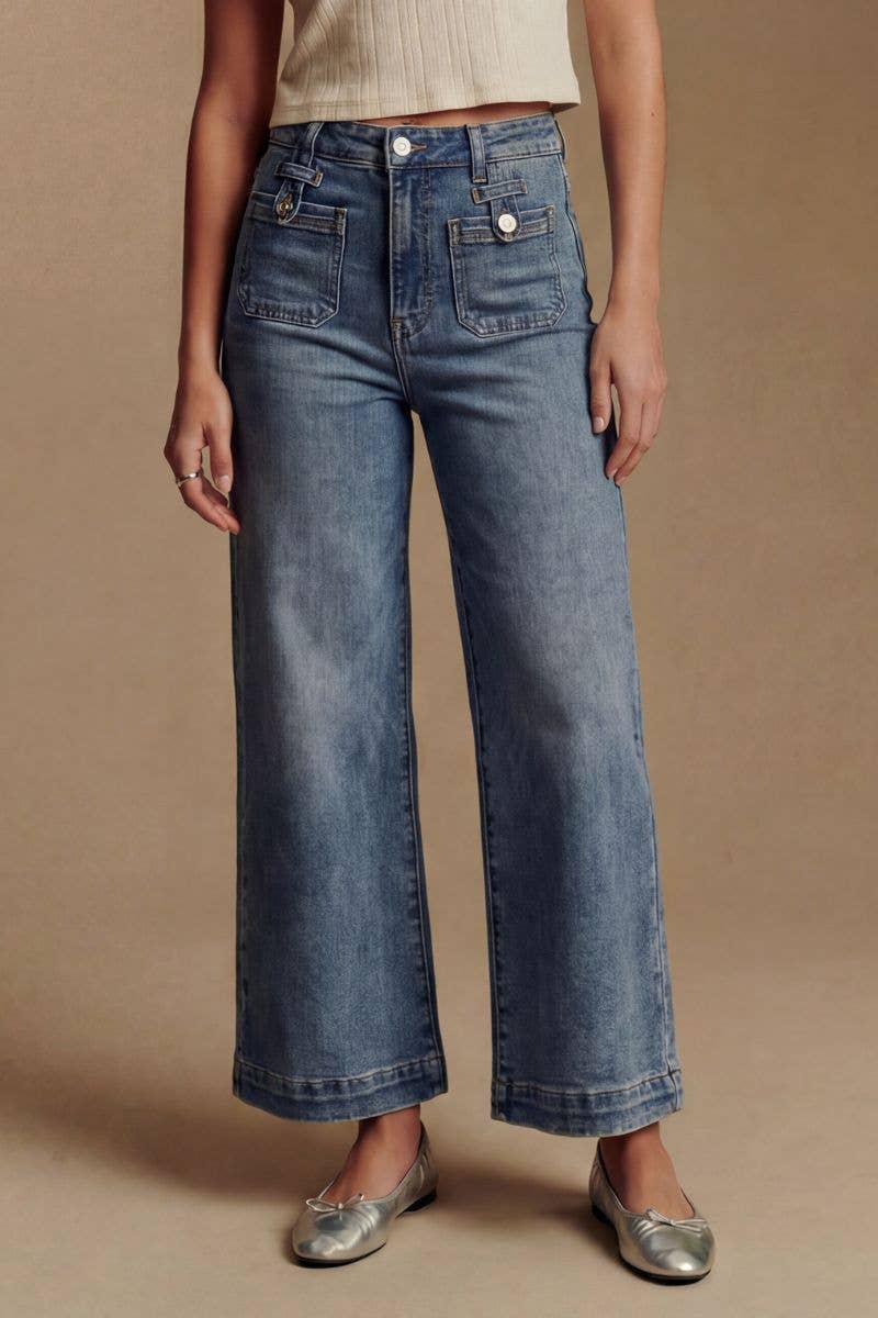 ARTEMIS TUMMY CONTROL HIGH RISE CROP PALAZZO JEANS