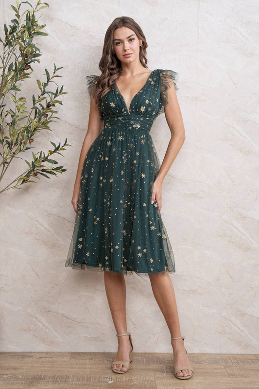 Soieblu Rosemore OUR BEST SELLING STAR SEQUIN MAXI IN MIDI VERSION