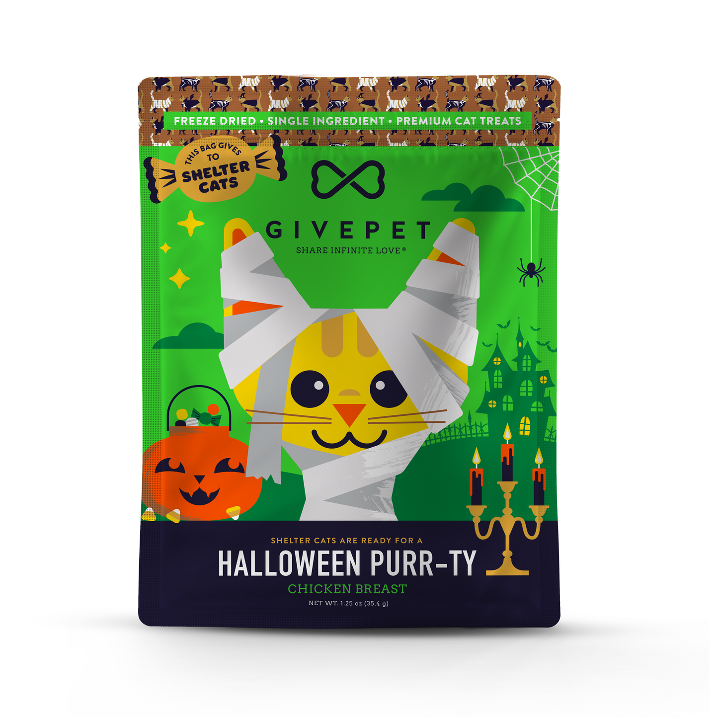 GivePet Halloween Purr-ty Freeze-Dried Chicken Cat Treats