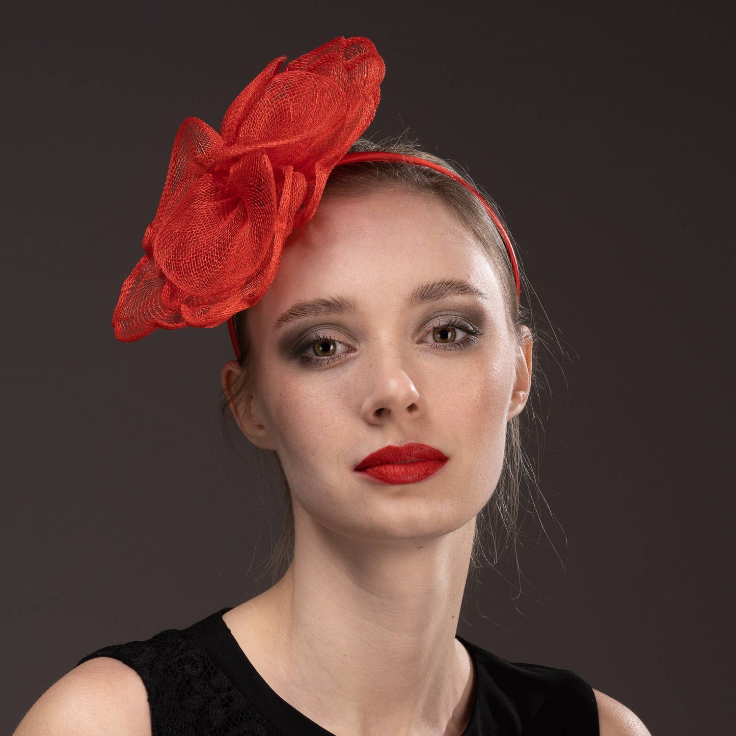 KaKyCo Sinamay Peony Pedal Narrow Headband Fascinator