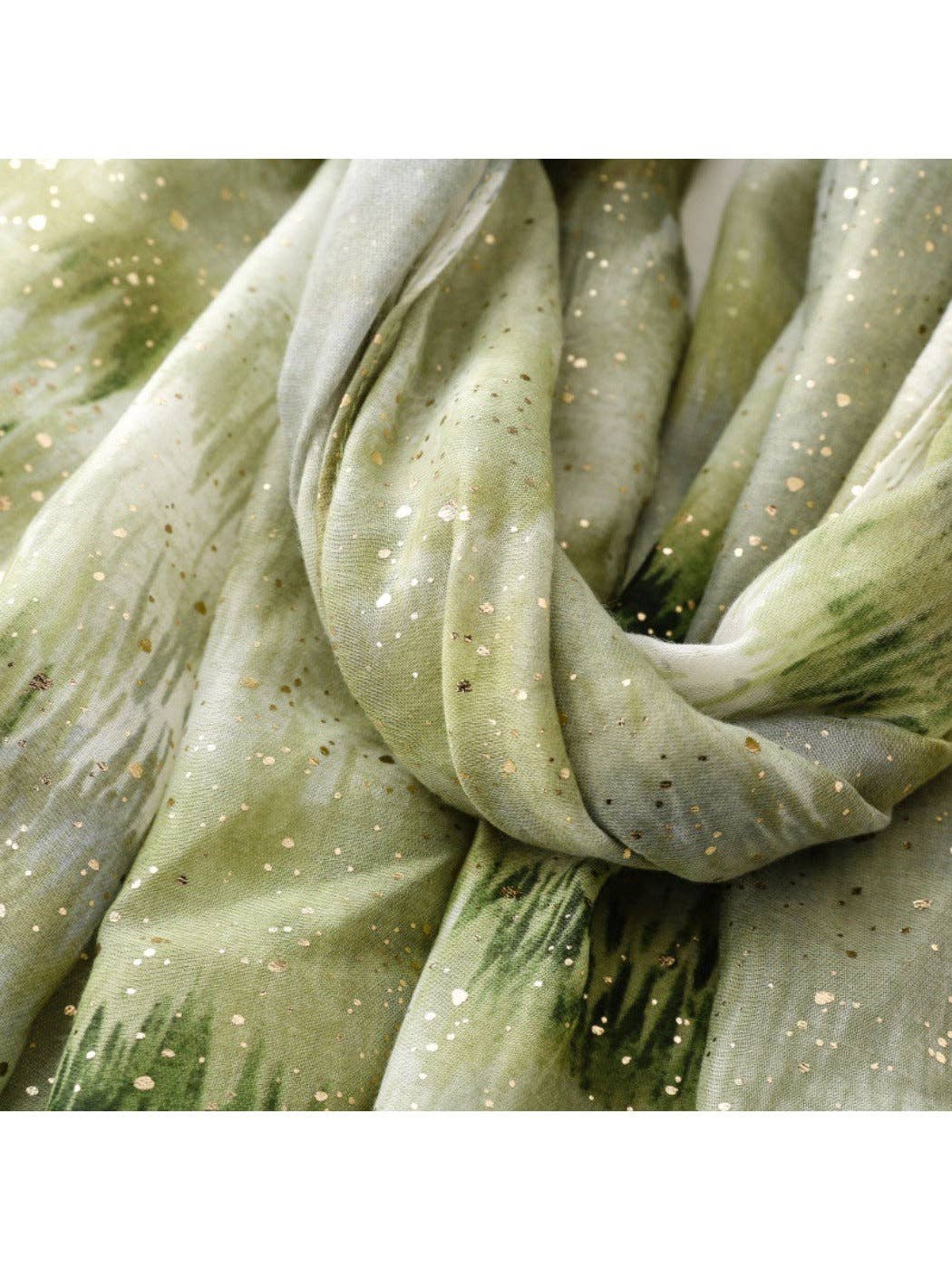 Scarvii - Gold Foil Gradient Scarf with Cloud Print