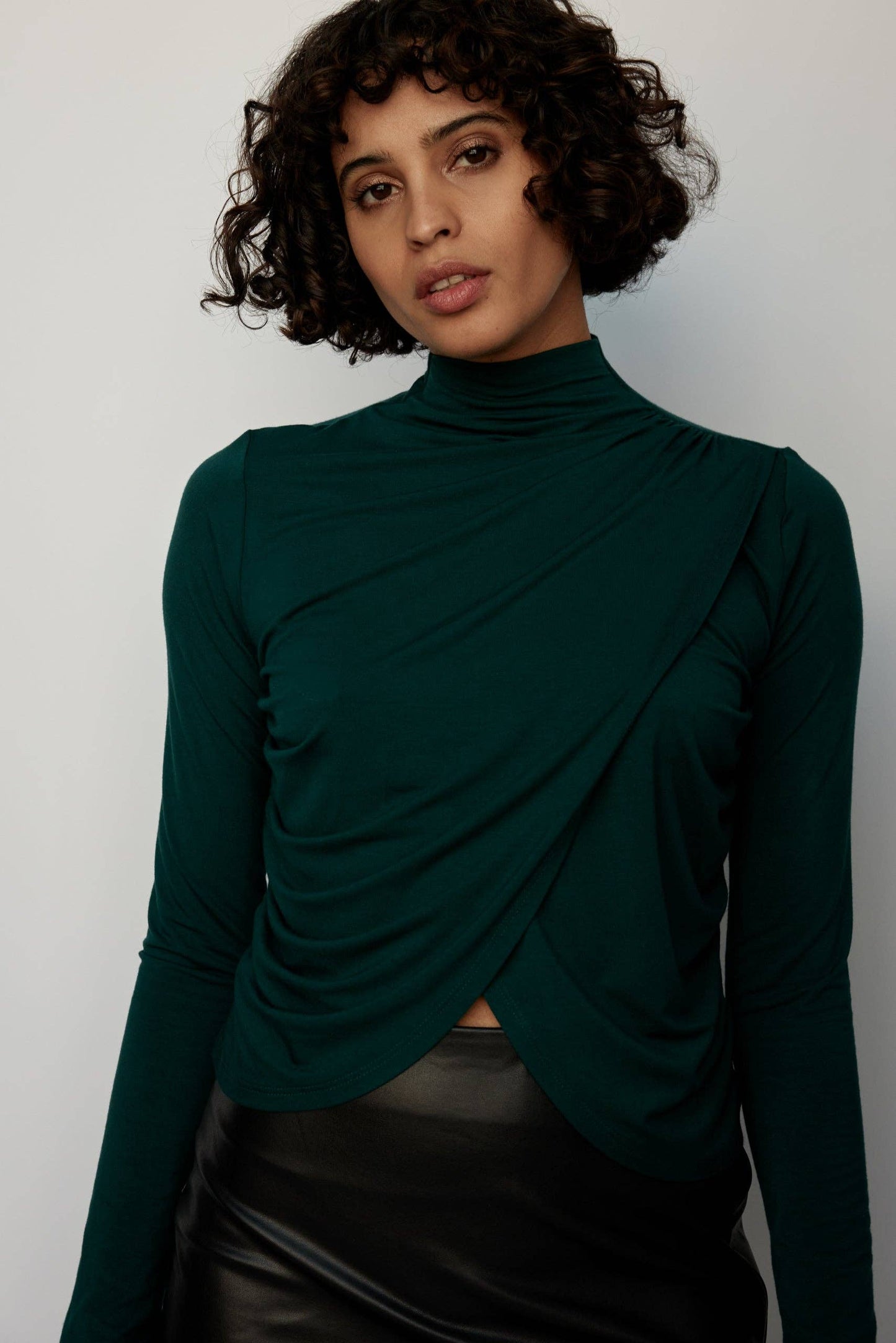 Sunday Melissa Draped Top - Emerald