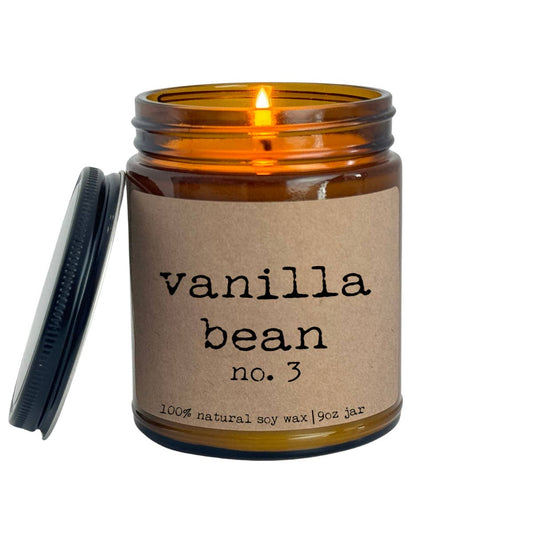 Moonlight Vanilla Bean Scented Candle - 9oz Glass Jar - Apothecary
